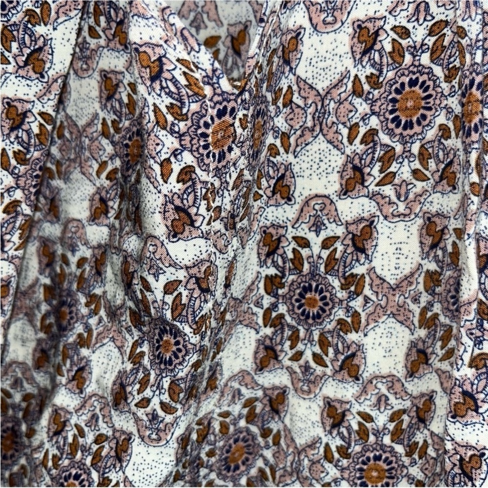 Umgee Boho Mixed Print Open Neck High Low Dress - Picture 3 of 5